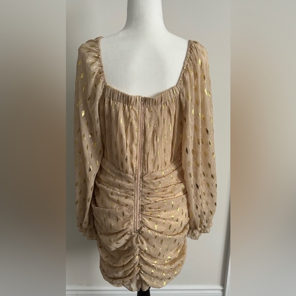 Fashion Nova - Always Chasing Ruched Mini Dress - Taupe - Picture 4 of 7